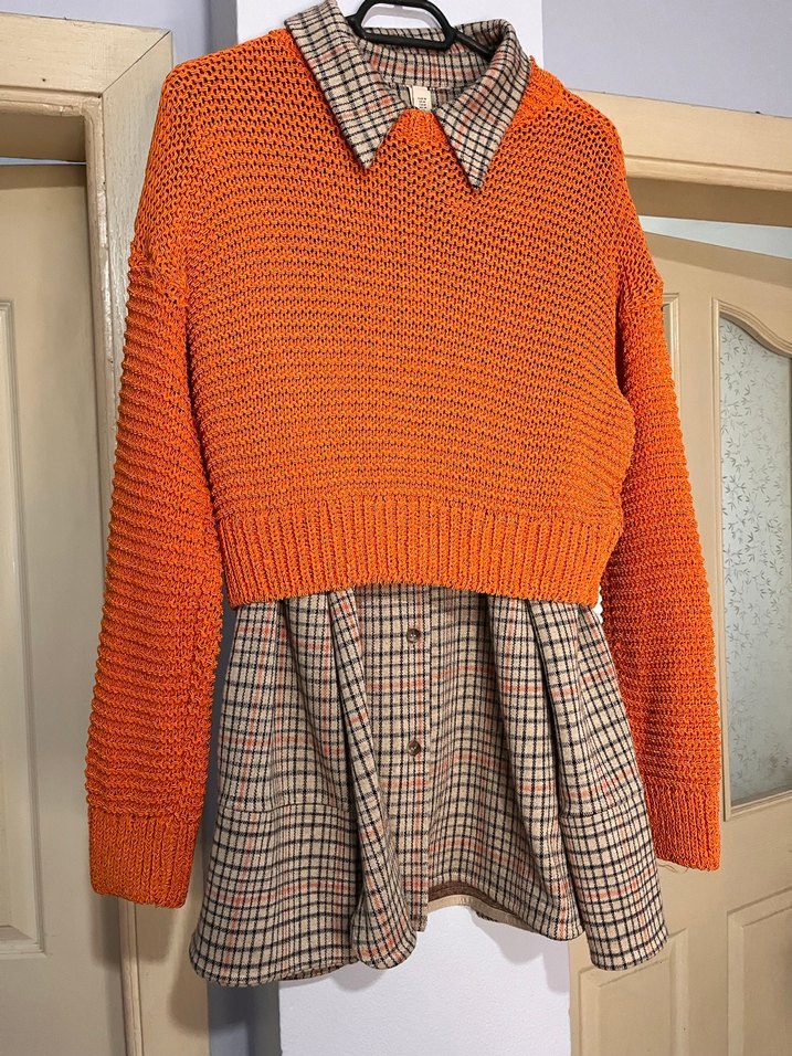 H&M Düğmeli, Uzun Kollu Kadın Keten Gömlek - Görsel 4