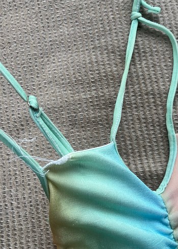 Drapeli Çok Renkli Bohem Mini Elbise - Görsel 3