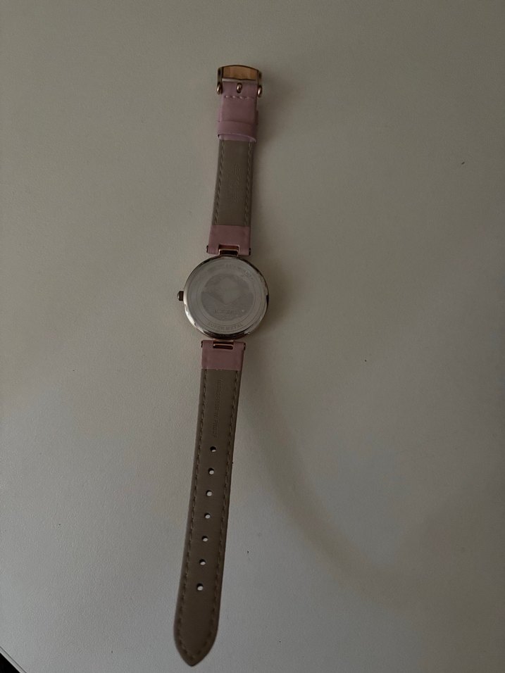 Pudra Pembe Kayışlı Minimalist Kadın Saati - Görsel 3