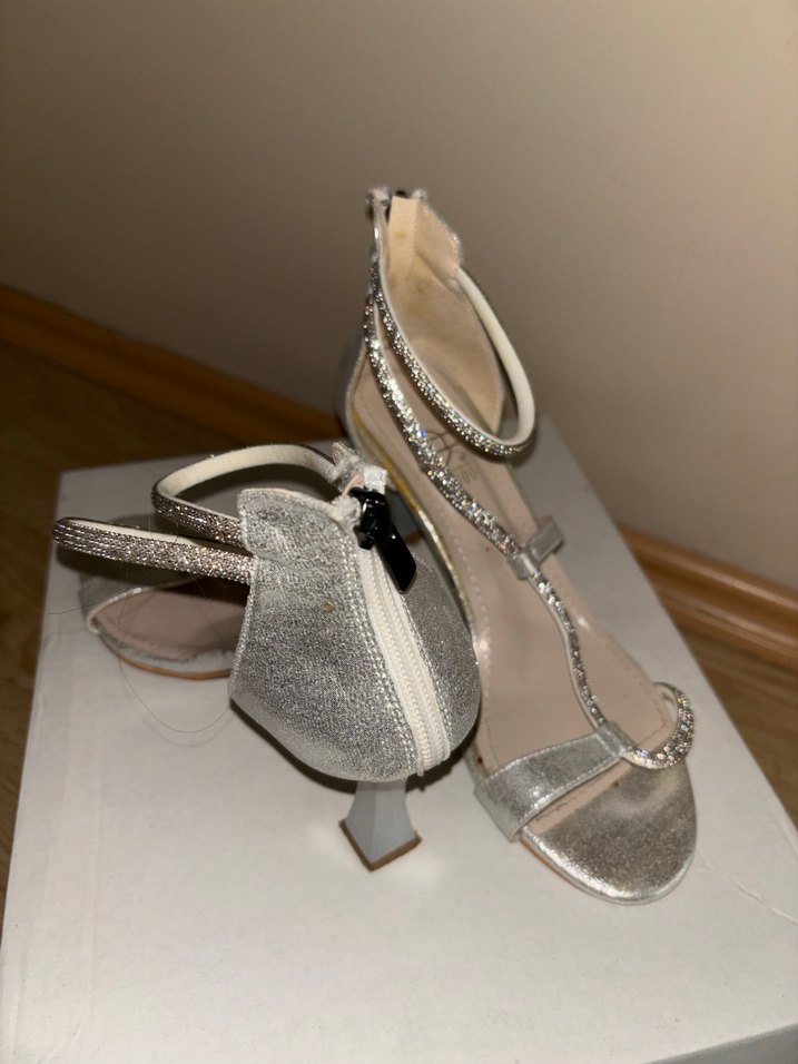 Gümüş Yılan Desenli Tokalı Stiletto - Görsel 2