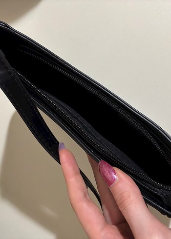 Klasik Siyah Deri Kadın Omuz Çantası - Görsel 3