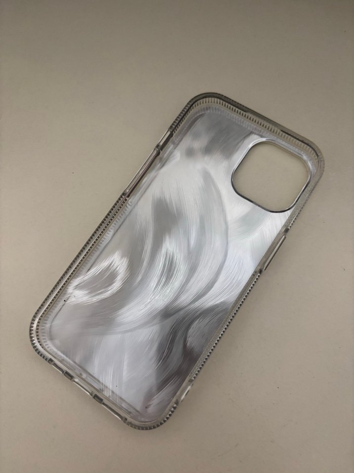 Şeffaf Gri Kelebek Desenli Gotik Telefon Kılıfı - Görsel 2