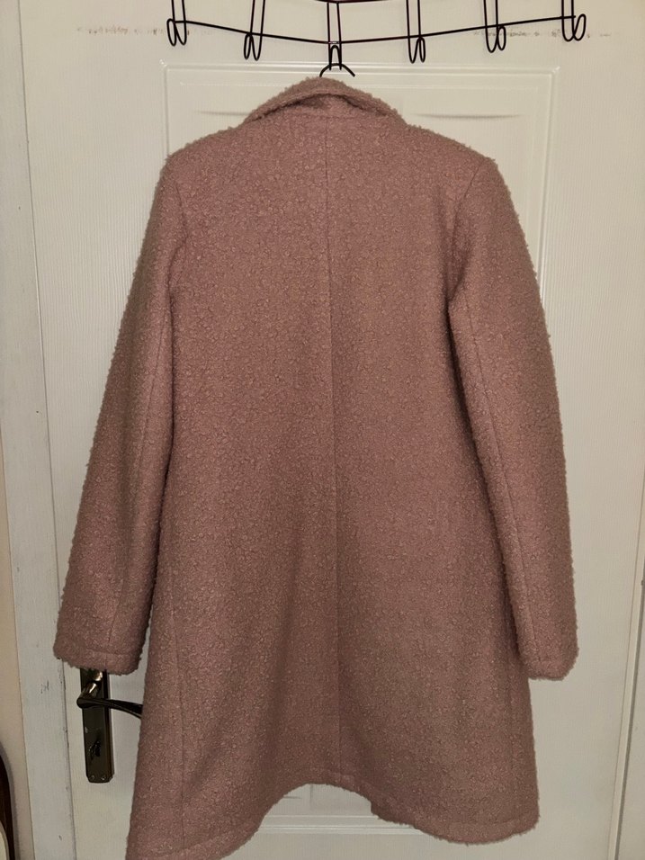 Düğmeli Pembe Midi Kadın Kaban - Görsel 3