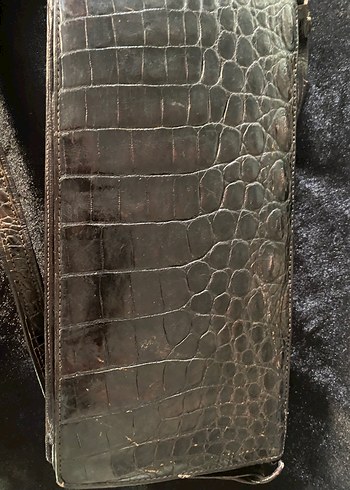 Kahverengi Yılan Derisi Desenli Deri Kadın Portföy Çanta - Görsel 6