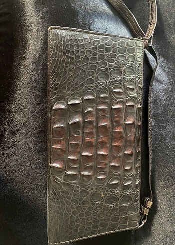 Kahverengi Yılan Derisi Desenli Deri Kadın Portföy Çanta - Görsel 7