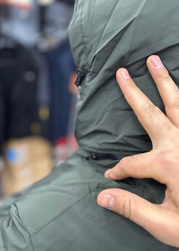 Erkek Kapüşonlu Kısa Mont - Gri Kamuflaj - Görsel 6