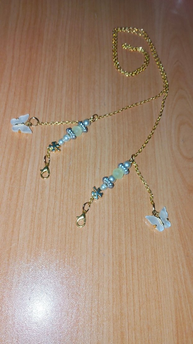 Uzun Altın Kelebek gözlük zinciri - Görsel 3