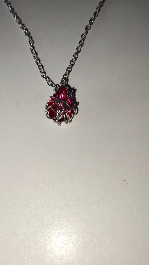 Bohem Zincir Detaylı Koyu pembe Kolye - Görsel 3