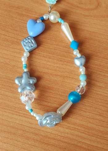 Boncuklu mavi Bohem Anahtarlık - Görsel 4