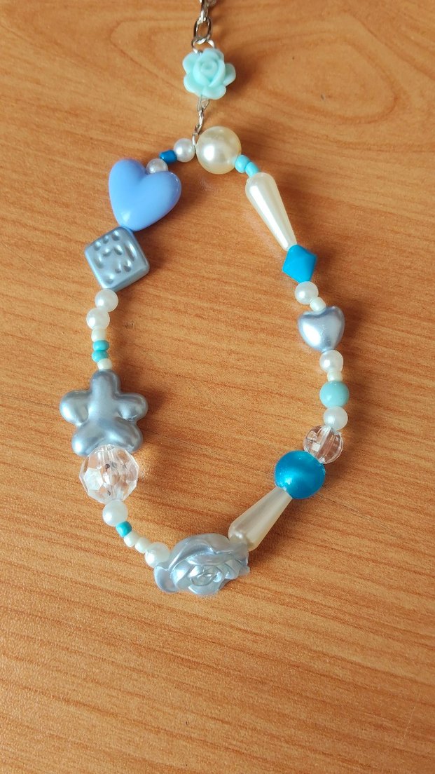 Boncuklu mavi Bohem Anahtarlık - Görsel 4