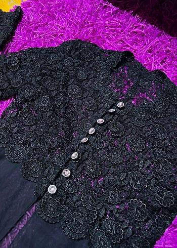 Düğmeli Uzun Gotik Kadın ceket - Görsel 3