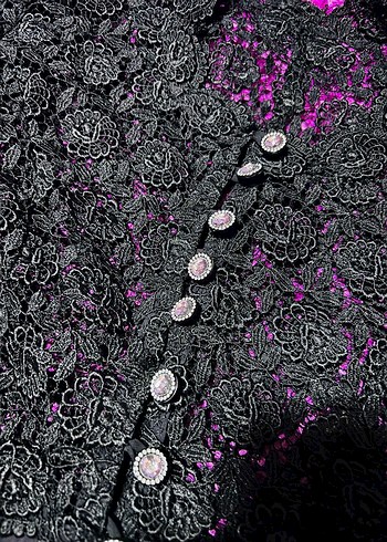 Düğmeli Uzun Gotik Kadın ceket - Görsel 2