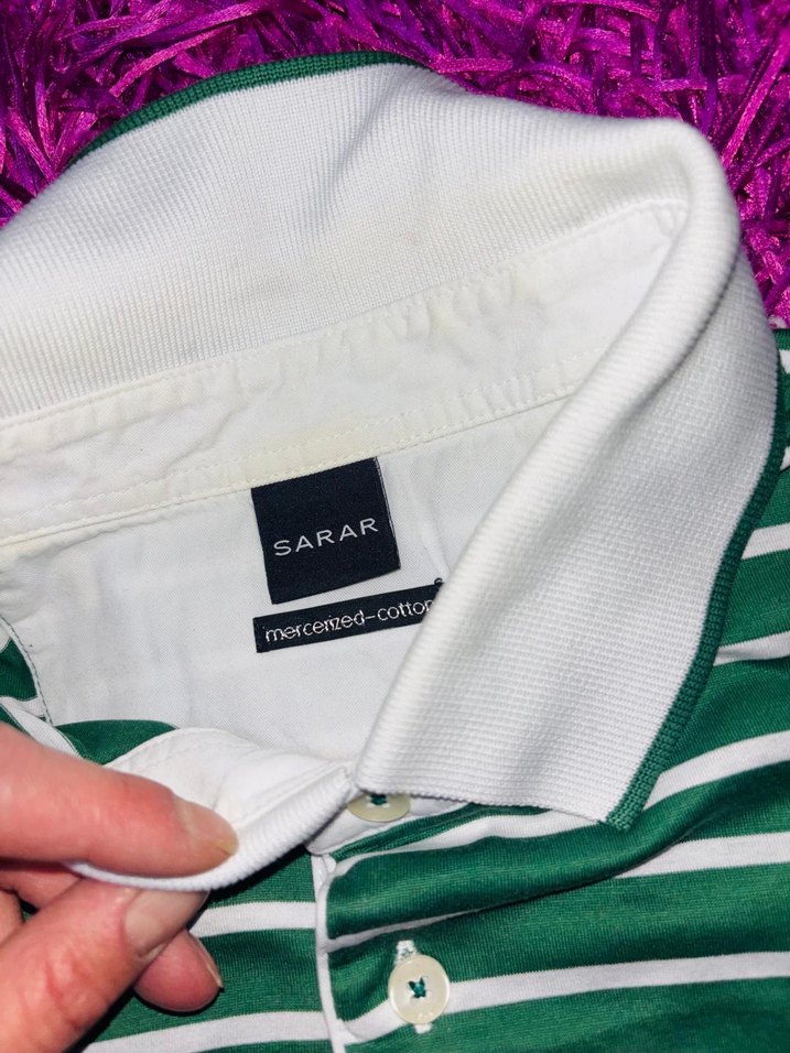 Sarar marka Erkek Yeşil Çizgili Polo Tişört - Görsel 4