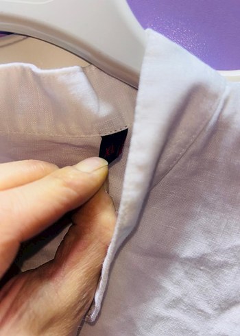 Erkek Beyaz Keten Uzun Kollu Gömlek - Görsel 4