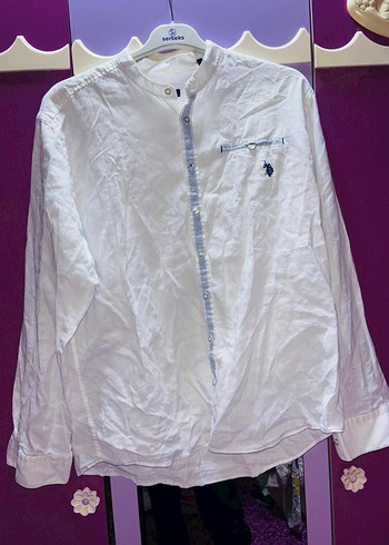 Erkek Beyaz Keten Uzun Kollu Gömlek - Görsel 2