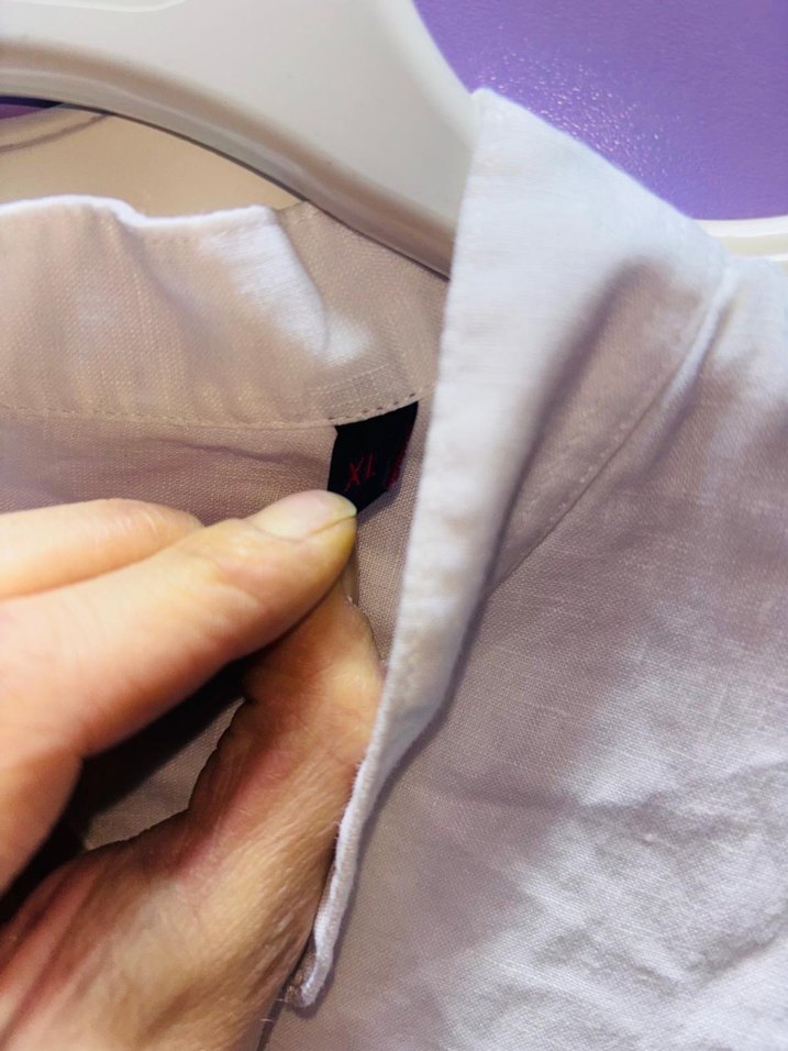 Erkek Beyaz Keten Uzun Kollu Gömlek - Görsel 4