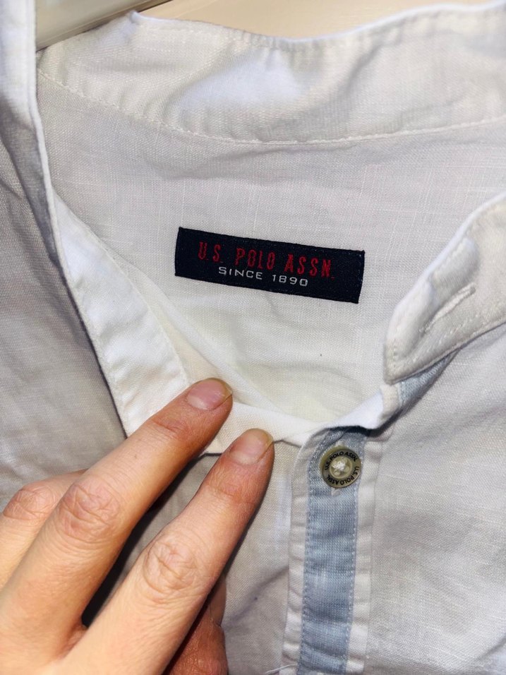 Erkek Beyaz Keten Uzun Kollu Gömlek - Görsel 3