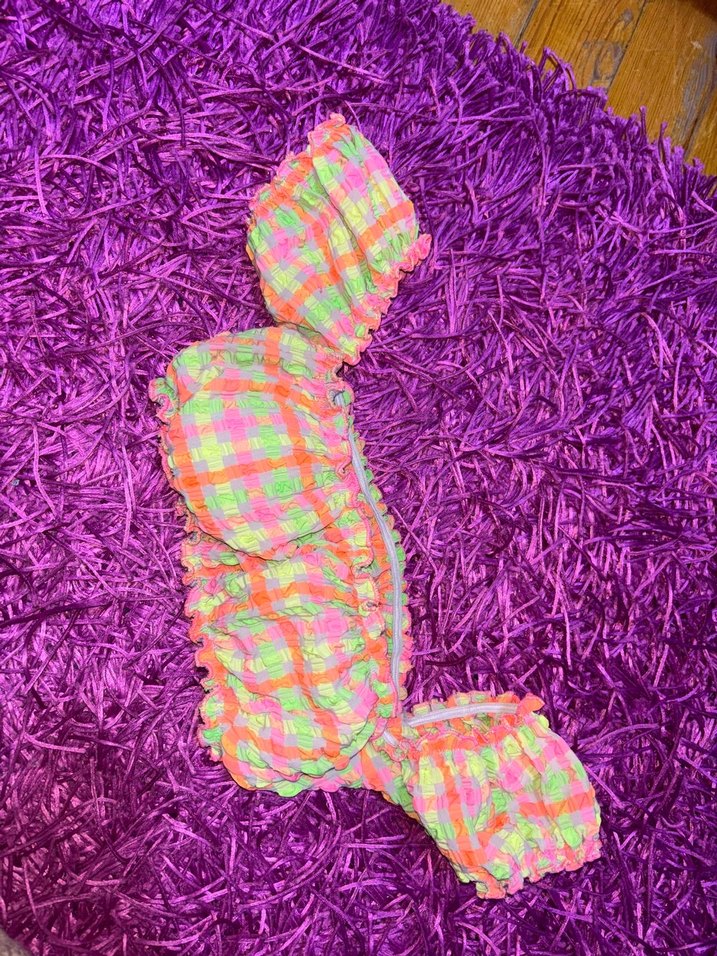 Renkli Batik Desenli Midi Sütyen - Görsel 3