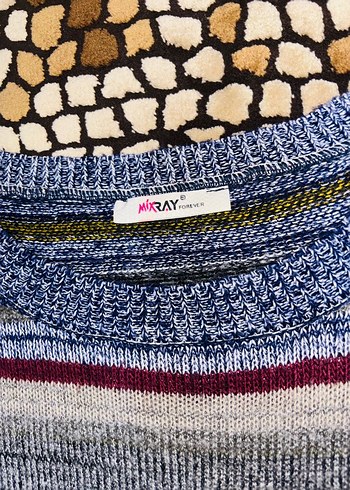 Uzun Kollu Bohem Desenli Triko Elbise - Görsel 3