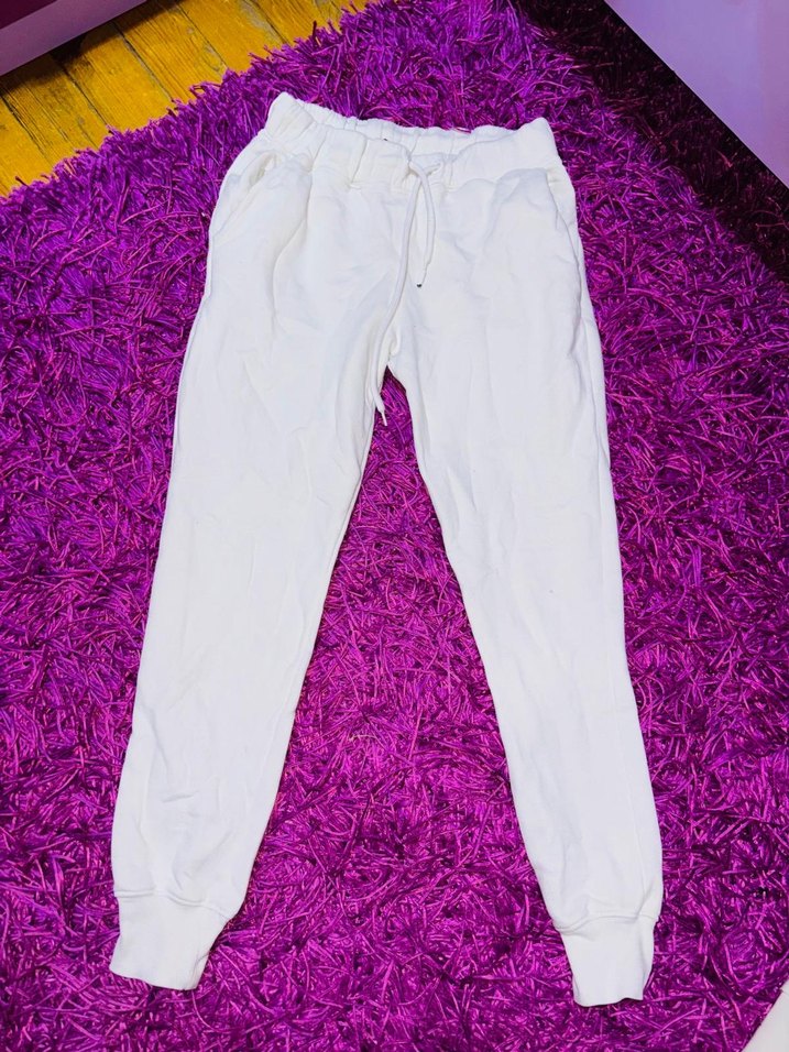 Beyaz Kadın Rahat Kesim Eşofman Altı - Görsel 2