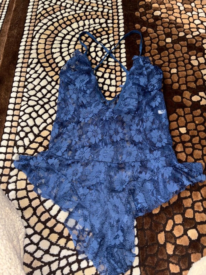 Mavi Dantel Detaylı Bohem gecelik - Görsel 2