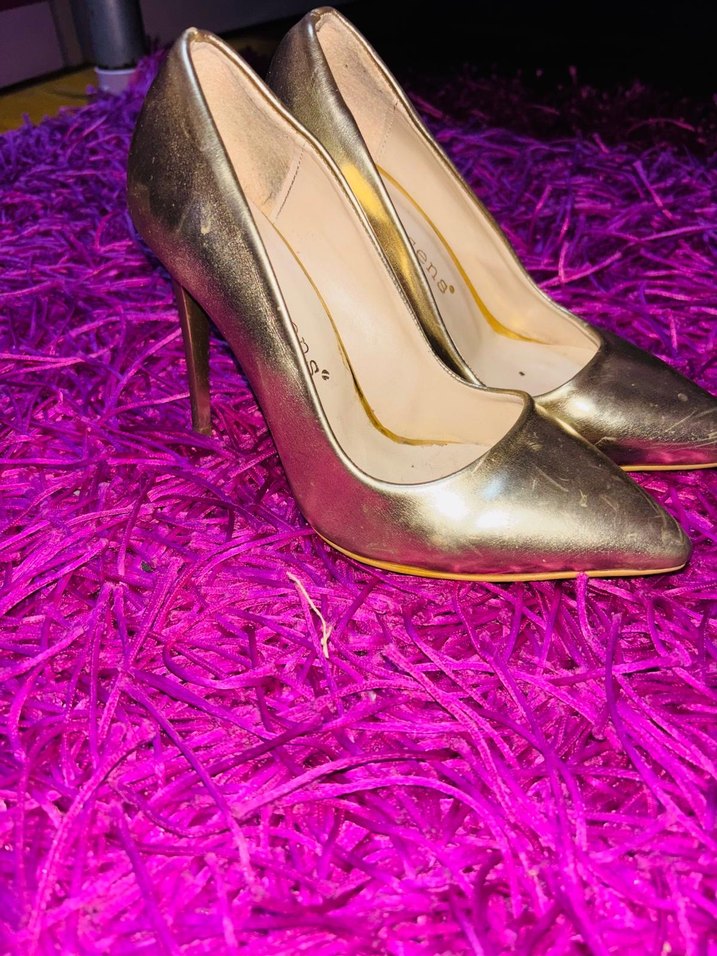 Altın Renkli Parlak Stiletto - Görsel 4