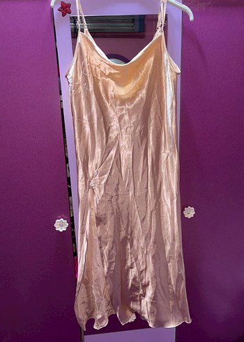 Vintage Pembe Uzun Askılı Bohem Kadın Gecelik - Görsel 2