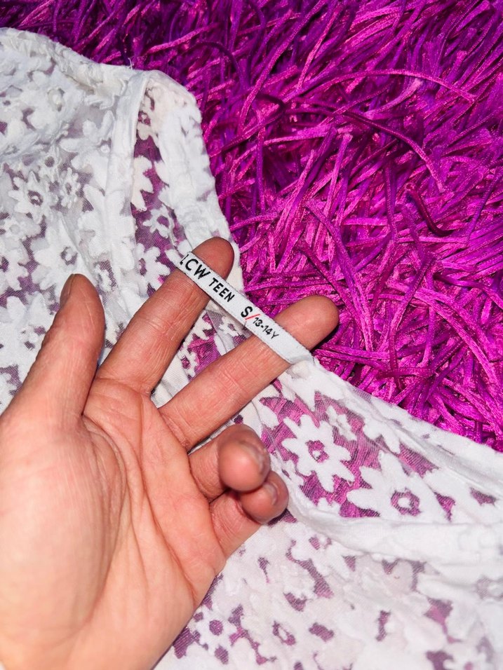 İşlemeli Dantelli Kız tşhrt - Görsel 3