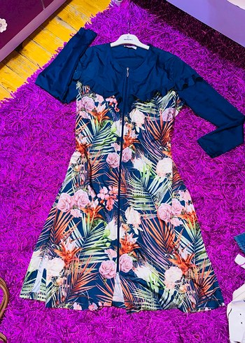 Haşema Çiçek Desenli Uzun Kadın Elbise - Görsel 2