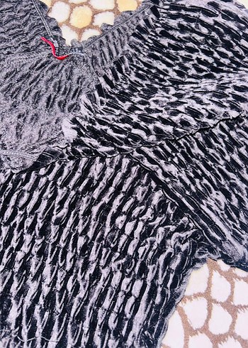 Kadın Siyah Mini Bohem Crop Top - Görsel 4