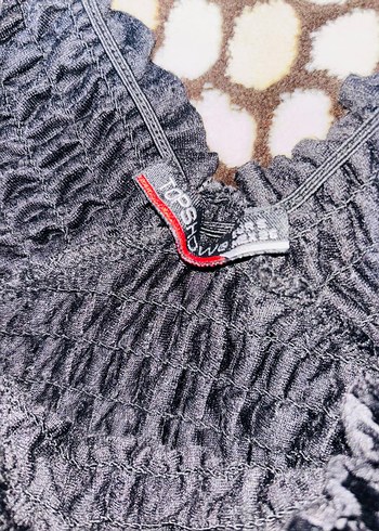 Kadın Siyah Mini Bohem Crop Top - Görsel 3