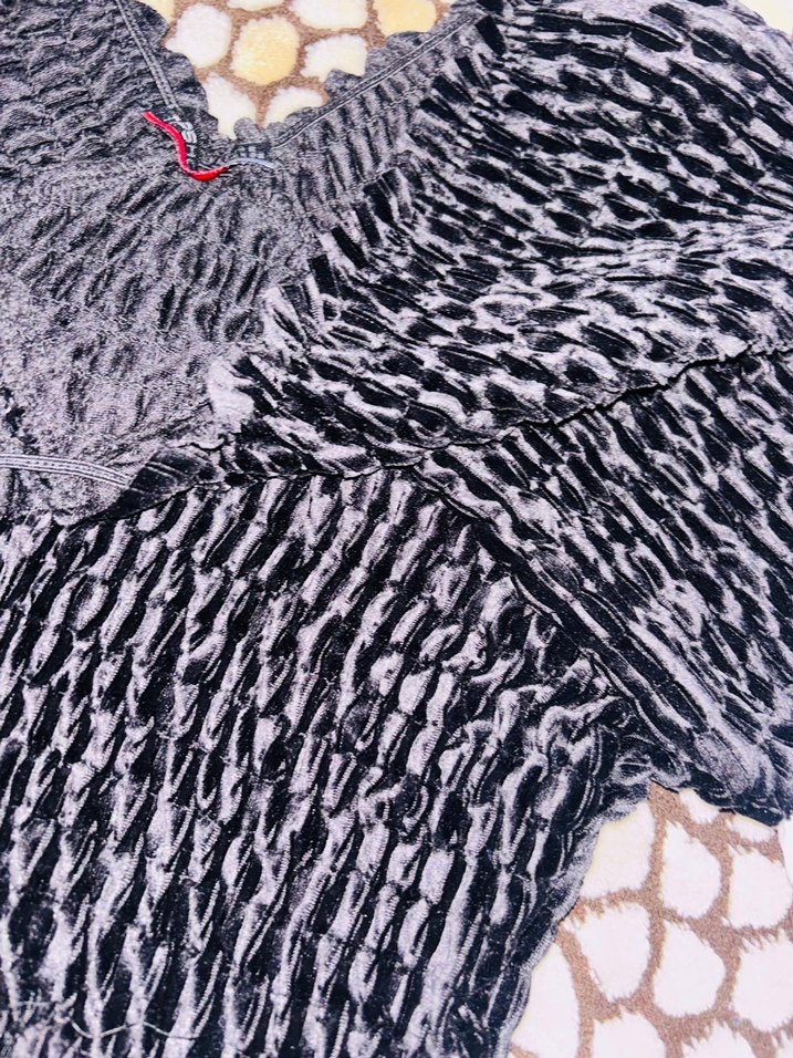 Kadın Siyah Mini Bohem Crop Top - Görsel 4