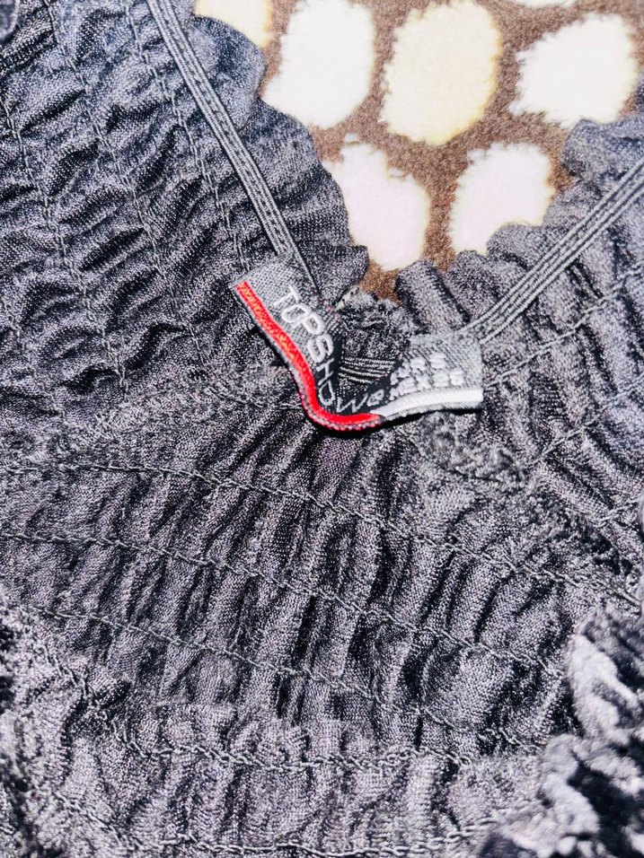 Kadın Siyah Mini Bohem Crop Top - Görsel 3