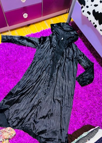 Uzun Siyah Gotik Kadın çeket - Görsel 2