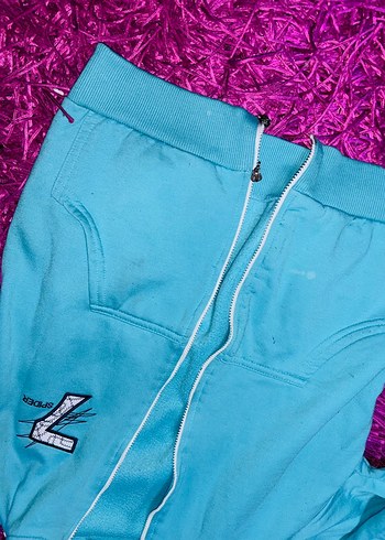 Kızlar için Mavi Fermuarlı Kapüşonlu Eşofman Takımı - Görsel 5