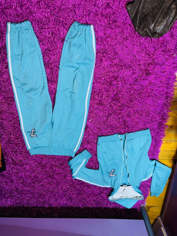 Kızlar için Mavi Fermuarlı Kapüşonlu Eşofman Takımı - Görsel 3