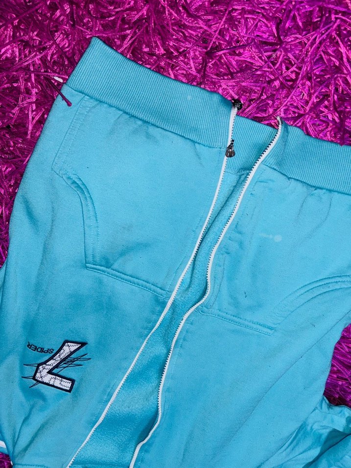 Kızlar için Mavi Fermuarlı Kapüşonlu Eşofman Takımı - Görsel 5