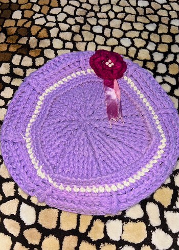 Nakışlı Mor Kız Çocuk Sıcak Triko Terlik - Görsel 3