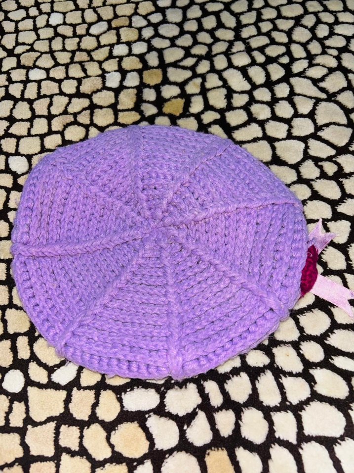 Nakışlı Mor Kız Çocuk Sıcak Triko Terlik - Görsel 2