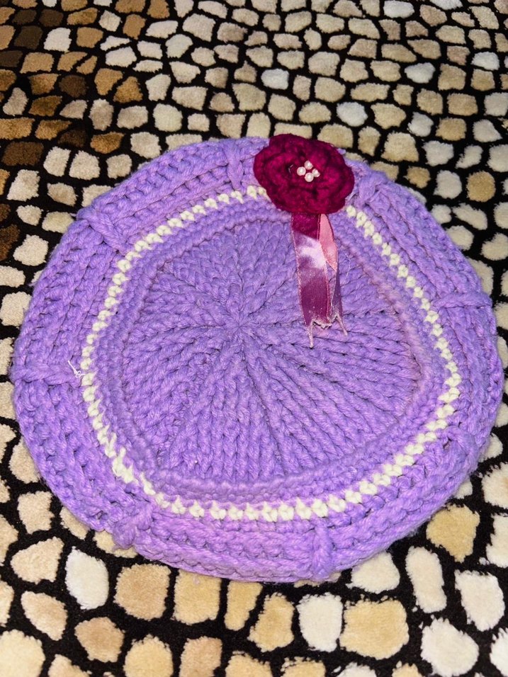 Nakışlı Mor Kız Çocuk Sıcak Triko Terlik - Görsel 3