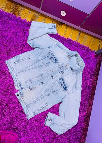 Kadın Mavi Düğmeli Denim Ceket - Görsel 2