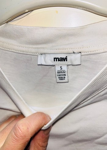 Beyaz Kısa Kollu Keten Tişört - Görsel 3