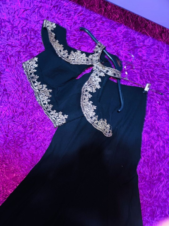 İşlemeli Siyah Mini Kadın Henna Elbise - Görsel 3