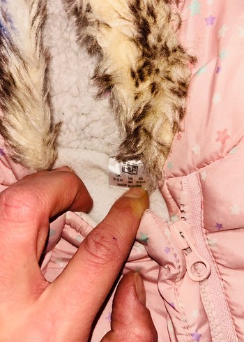 Kız Bebek Pembe Kürklü Kapüşonlu Tulum - Görsel 5