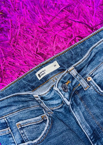 Yüksek Bel İspanyol Paça Kadın Kot Pantolon - Görsel 3