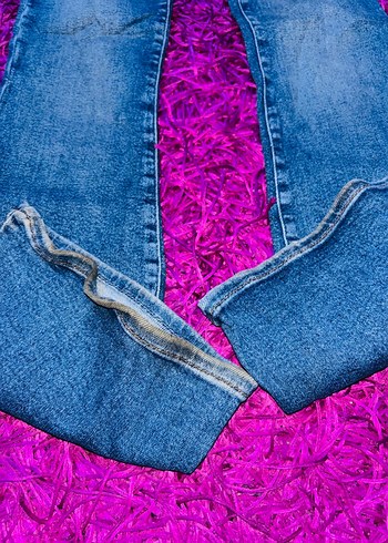 Yüksek Bel İspanyol Paça Kadın Kot Pantolon - Görsel 4