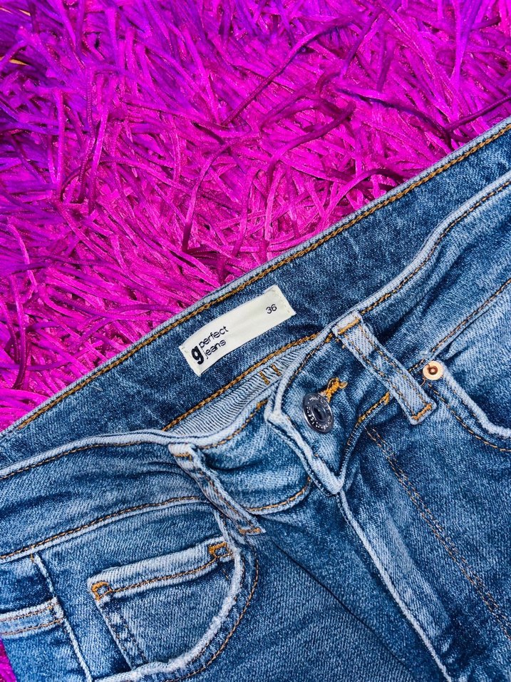 Yüksek Bel İspanyol Paça Kadın Kot Pantolon - Görsel 3