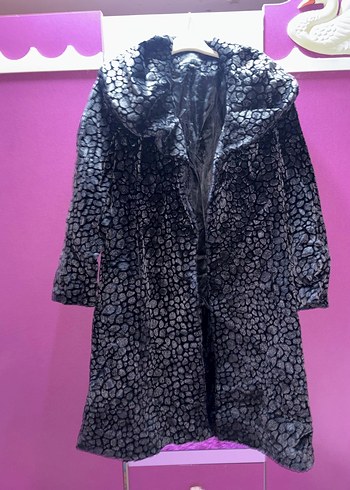 Gri Yılan Desenli Uzun Kadın Kaban - Görsel 2