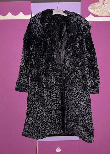 Gri Yılan Desenli Uzun Kadın Kaban - Görsel 5