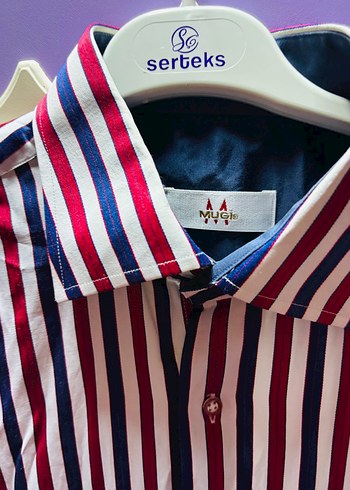 Renkli Çizgili Kısa Kollu Erkek Gömlek - Görsel 3